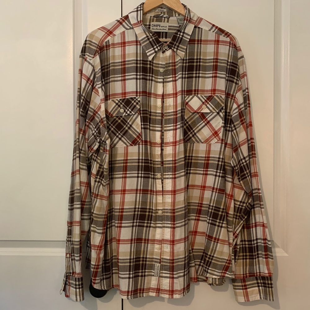 Chaps XXL Mens Plaid Casual Shirt